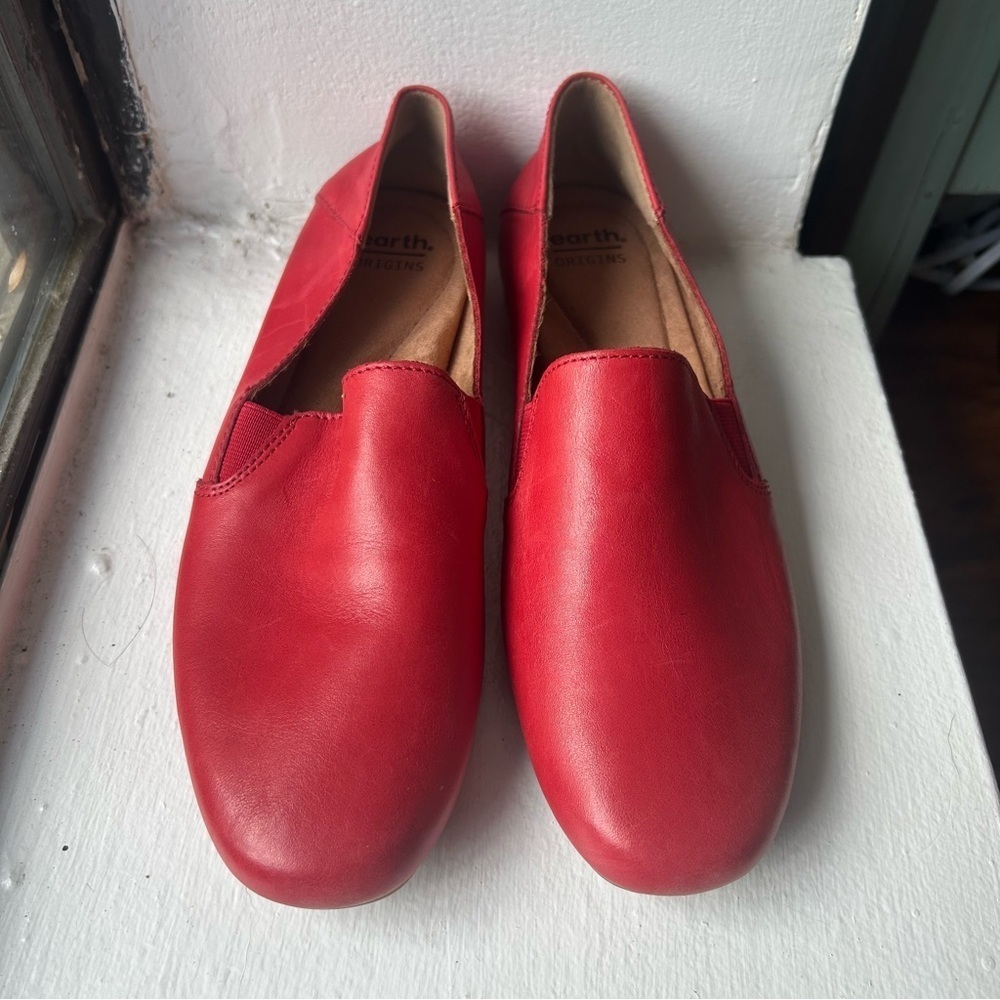 Earth Origins Red Leather Loafer Shoes Women Size 7 NWOT - Picture 7 of 8